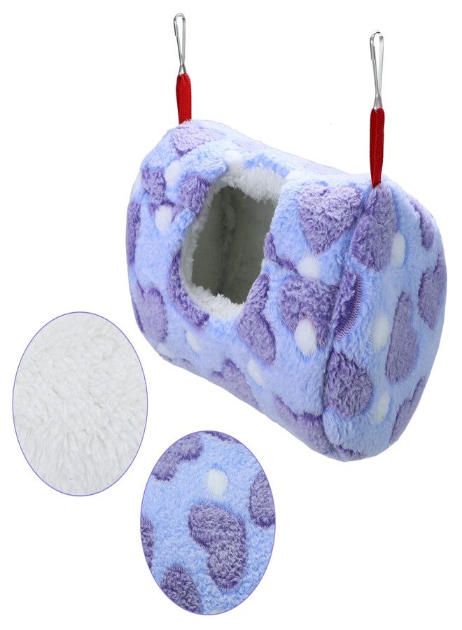 Litewoo Sugar Glider Sleeping Pouch Small Animal Hammock, Hanging Bed Warm Cotton Nest for Rat Hamster Gerbil Sugar Glider Chinchilla Squirrel Guinea Pig (Medium Blue) - Image 3